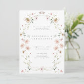 Invitation Watercolor Wildflower Butterfly Modern Wedding (Debout devant)