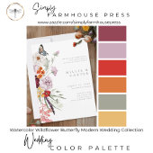 Invitation Watercolor Wildflower Butterfly Modern Wedding