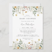 Invitation Watercolor Wildflower Field Baby Shower (Devant)