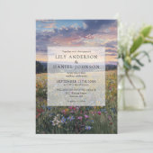 Invitation Watercolor Wildflower Floral Meadow Wedding (Debout devant)