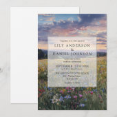 Invitation Watercolor Wildflower Floral Meadow Wedding (Devant / Derrière)