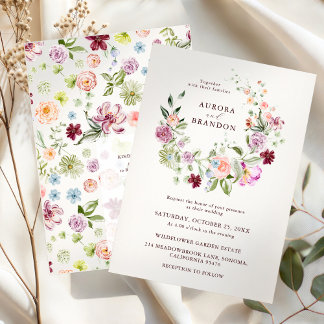 Invitation Watercolor Wildflower Garden Wedding