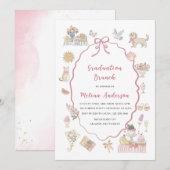 Invitation Watercolor wildflower graduation brunch invitatio (Devant / Derrière)