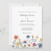 Invitation Watercolor Wildflower Pretty Spring Garden Wedding (Devant)