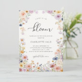 Invitation Watercolor Wildflowers Bridal Shower (Debout devant)