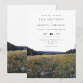 Invitation Watercolor Wildflowers Floral Meadow Wedding (Devant / Derrière)