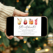 Invitation Watercolor Winter Cocktails Anniversaire