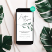 Invitation Watercolor Winter Feuilles Fleur mariage fête