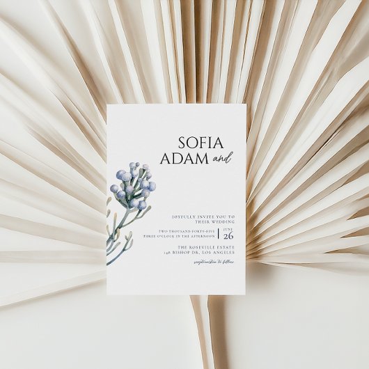 Invitation Watercolor Winter Floralr Wedding Party