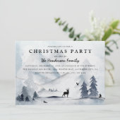 Invitation Watercolor Winter Mounts Fête de Noël (Debout devant)