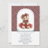 Invitation Watercolor Winter Teddy bear Christmas Baby Show (Devant)