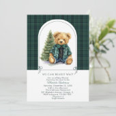 Invitation Watercolor Winter Teddy bear ChristmasInvitation (Debout devant)