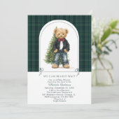 Invitation Watercolor  Winter  Teddy bear ChristmasInvitation (Debout devant)