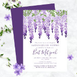 Invitation Watercolor Wisteria Corporate Logo Bat mitzvah<br><div class="desc">Watercolor Wisteria Corporate Logo Bat mitzvah Invitations présente d'élégantes fleurs de glycine d'aquarelle en lavande douce et violet avec feuilles verts sur un arrière - plan blanc avec vos informations d'invitation Bat mitzvah ci-dessous. Personnalisez en modifiant le texte dans les zones de texte. Ajoutez le logo de votre entreprise au...</div>