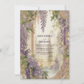 Invitation Watercolor Wisteria Floral Mariage élégant (Devant)