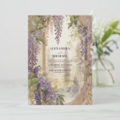 Invitation Watercolor Wisteria Floral Mariage élégant (Debout devant)