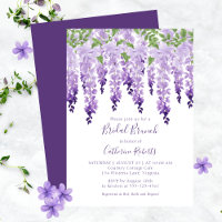 Watercolor Wisteria Purple Floral Bridal Brunch