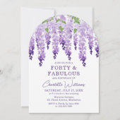 Invitation Watercolor Wisteria Quarty & Fabal Floral Chic (Devant)
