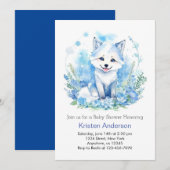 Invitation Watercolor Wolf Cub Baby shower garçon (Devant / Derrière)