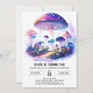 Invitation Watercolor Wonderland Champhroom Anniversaire