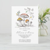 Invitation Watercolor Woodland Mushrooms Baby Shower (Debout devant)