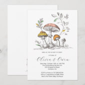 Invitation Watercolor Woodland Mushrooms Baby Shower (Devant / Derrière)