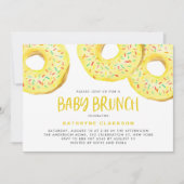 Invitation Watercolor Yellow Sprinkle Donuts Baby Brunch (Devant)
