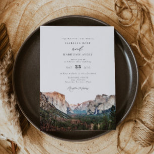 Invitation Watercolor Yosemite National Park Skyline Mariage