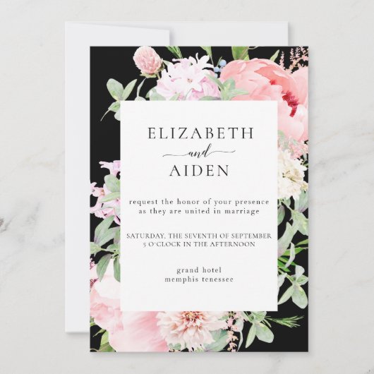 Invitation Watercolour Botanical Spring Wedding Collection (Devant)