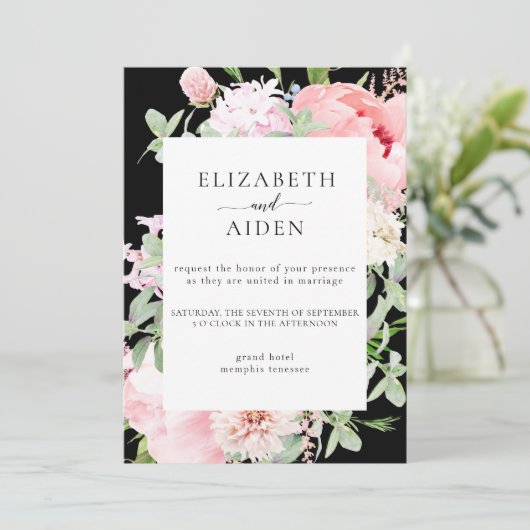 Invitation Watercolour Botanical Spring Wedding Collection (Debout devant)