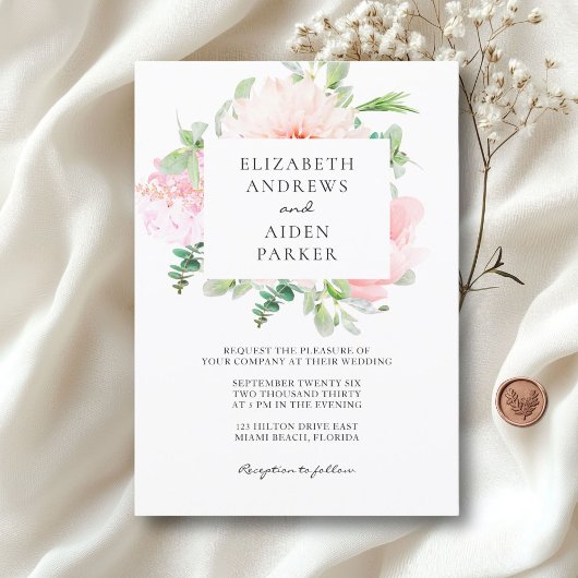 Invitation Watercolour Botanical Spring Wedding Collection
