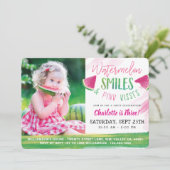 Invitation Watermelon Anniversaire Fille Pique-nique Invitati (Debout devant)
