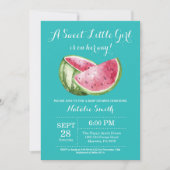 Invitation Watermelon Baby shower Turquoise Aqua Turquoise (Devant)