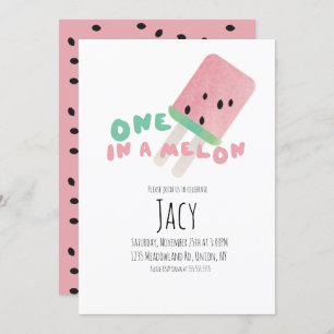 Invitation Watermelon Birthday Girl / One in a Melon Party