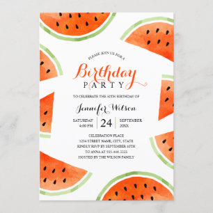 Invitation Watermelon Birthday Party Summer Beach Tropical