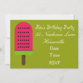 Invitation Watermelon bloc de glace popsicle girl Party (Devant)