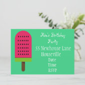 Invitation Watermelon bloc de glace popsicle girl Party (Debout devant)