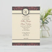 Invitation Watermelon & Cream Mariage damassé (Debout devant)