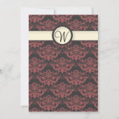 Invitation Watermelon & Cream Mariage damassé (Dos)