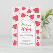 Invitation Watermelon Cute One in a Melon 1st Baby Birthday (Debout devant)
