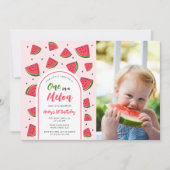 Invitation Watermelon Cute One in a Melon 1st Baby Birthday (Devant)