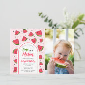 Invitation Watermelon Cute One in a Melon 1st Baby Birthday (Debout devant)