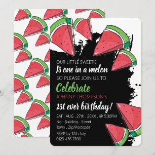 Invitation Watermelon Design, One in a Melon, 1er anniversair