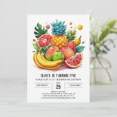 Invitation Watermelon Elegant Fruits Enfants Anniversaire (Debout devant)