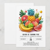 Invitation Watermelon Elegant Fruits Enfants Anniversaire (Devant / Derrière)