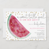Invitation Watermelon fille baby shower douce petite fille (Devant)