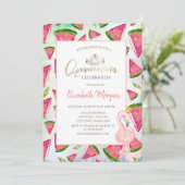 Invitation Watermelon Flamants roses roses Quinceañera (Debout devant)