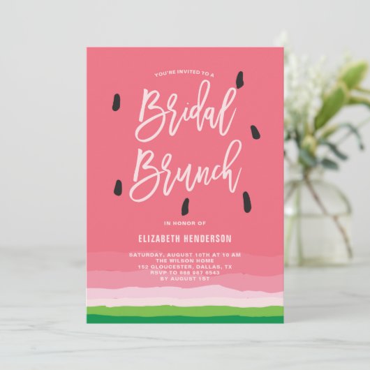 Invitation Watermelon Gradient Moderne Bridal Brunch (Debout devant)