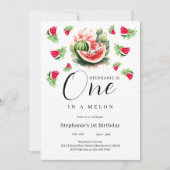 Invitation Watermelon One dans un melon 1er anniversaire (Devant)