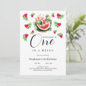 Invitation Watermelon One dans un melon 1er anniversaire (Debout devant)